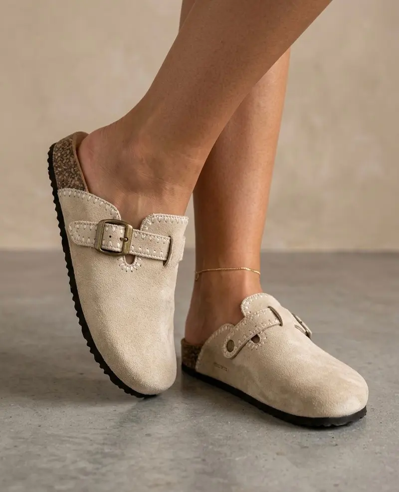 Ethnic Mules basutės su siuvinėjimais