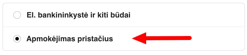 Apmokėjimas pristačius